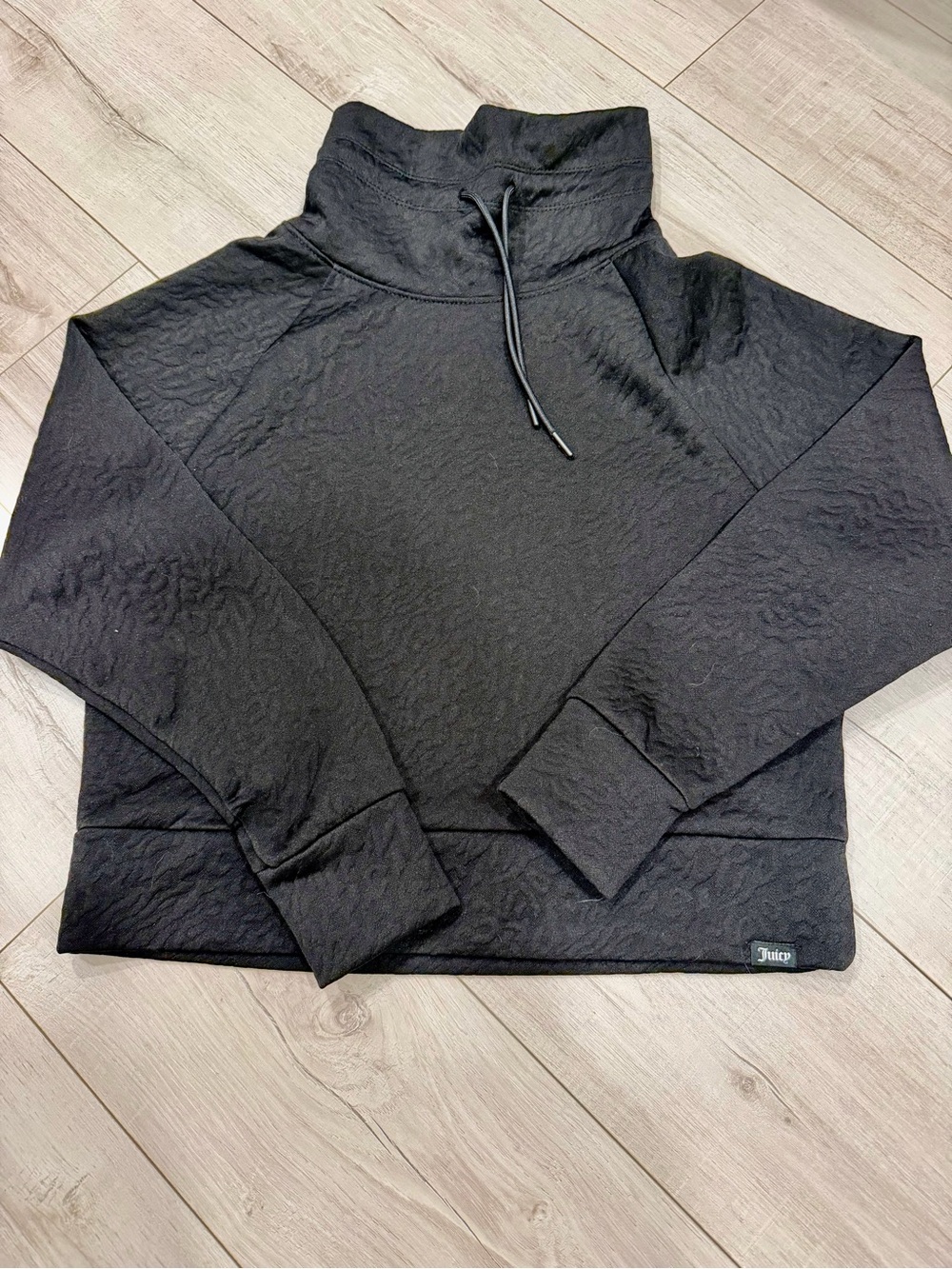 Juicy Couture Black Drawstring Funnel Neck Sweater